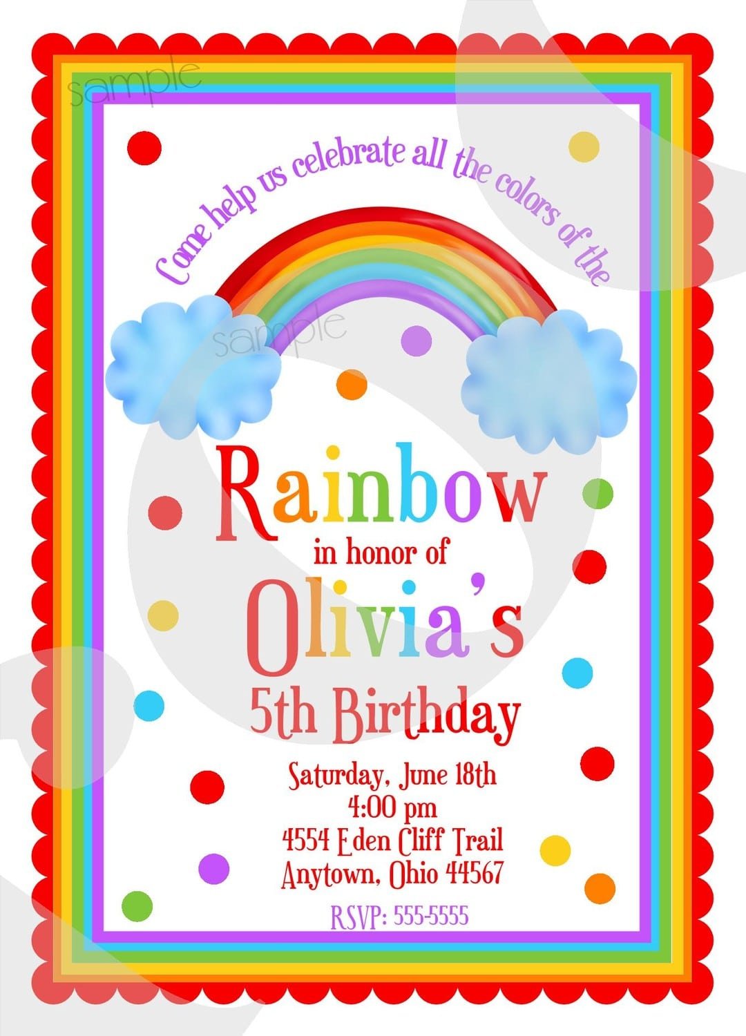 Rainbow Birthday Invitations â Gangcraft Net